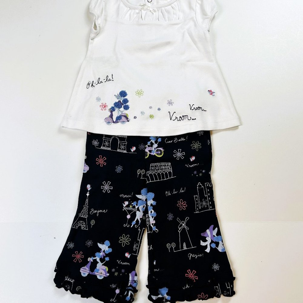 NWT Gymboree Girl Paris Knit Pant & Oh-La-La Tee Size 6-12 Months